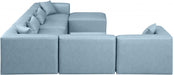 Meridian Furniture - Cube 144" Vegan Leather Upholstered 7 Piece Modular Sectional - 668LtBlu-Sec7A - GreatFurnitureDeal