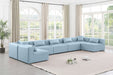 Meridian Furniture - Cube 180" Vegan Leather Upholstered 7 Piece Modular Sectional - 668LtBlu-Sec7B - GreatFurnitureDeal