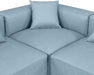 Meridian Furniture - Cube 144" Vegan Leather Upholstered 8 Piece Modular Sectional - 668LtBlu-Sec8A - GreatFurnitureDeal