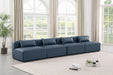 Meridian Furniture - Cube 144" Vegan Leather Upholstered 4 Piece Armless Modular Sofa - 668Navy-S144A - GreatFurnitureDeal