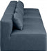 Meridian Furniture - Cube 144" Vegan Leather Upholstered 4 Piece Armless Modular Sofa - 668Navy-S144A - GreatFurnitureDeal