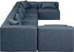 Meridian Furniture - Cube 180" Vegan Leather Upholstered 7 Piece Modular Sectional - 668Navy-Sec7B - GreatFurnitureDeal