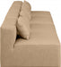 Meridian Furniture - Cube 144" Vegan Leather Upholstered 4 Piece Armless Modular Sofa - 668Tan-S144A - GreatFurnitureDeal