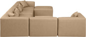 Meridian Furniture - Cube 144" Vegan Leather Upholstered 7 Piece Modular Sectional - 668Tan-Sec7A - GreatFurnitureDeal