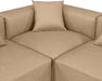 Meridian Furniture - Cube 144" Vegan Leather Upholstered 7 Piece Modular Sectional - 668Tan-Sec7A - GreatFurnitureDeal