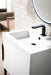 James Martin Furniture - Columbia 24" Single Vanity, Glossy White, Matte Black w/ White Glossy Composite Stone Top - 883-V24-GW-MB-WG - GreatFurnitureDeal