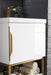 James Martin Furniture - Columbia 24" Single Vanity, Glossy White, Radiant Gold w/ White Glossy Composite Stone Top - 883-V24-GW-RG-WG - GreatFurnitureDeal