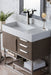 James Martin Furniture - Columbia 36" Single Vanity, Ash Gray, Brushed Nickel w/ Glossy White Composite Stone Top - 983-V36-AGR-BN-GW - GreatFurnitureDeal