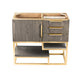 James Martin Furniture - Columbia 36" Single Vanity Cabinet, Ash Gray, Radiant Gold - 983-V36-AGR-RG - GreatFurnitureDeal