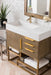 James Martin Furniture - Columbia 36" Single Vanity, Latte Oak, Radiant Gold w/ Glossy White Composite Stone Top - 983-V36-LTO-RG-GW - GreatFurnitureDeal