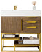 James Martin Furniture - Columbia 36" Single Vanity Cabinet, Latte Oak, Radiant Gold - 983-V36-LTO-RG - GreatFurnitureDeal