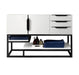 James Martin Furniture - Columbia 48" Single Vanity Cabinet, Glossy White, Matte Black - 983-V48-GW-MB - GreatFurnitureDeal