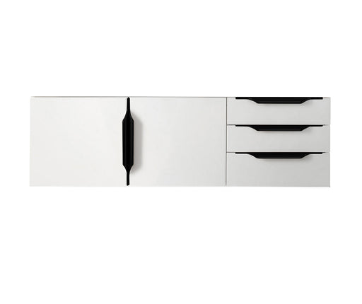 James Martin Furniture - Columbia 48" Single Wall Mount Vanity Cabinet, Glossy White, Matte Black - 983-V48-W-GW-B - GreatFurnitureDeal