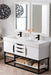 James Martin Furniture - Columbia 59" Double Vanity, Glossy White, Matte Black w/ Glossy White Composite Stone Top - 983-V59D-GW-MB-GW - GreatFurnitureDeal