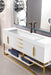 James Martin Furniture - Columbia 72" Single Vanity, Glossy White, Radiant Gold w/ Glossy White Composite Stone Top - 983-V72S-GW-RG-GW - GreatFurnitureDeal