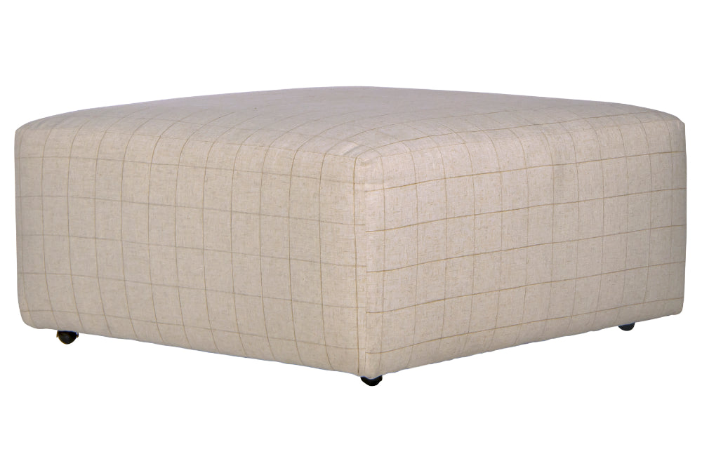 Catnapper - Justine Castered Cocktail Ottoman in Burlap/Wheat - 388-12-WHEAT - GreatFurnitureDeal