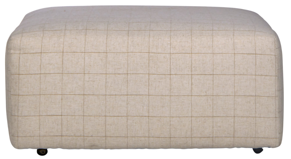 Catnapper - Justine Castered Cocktail Ottoman in Burlap/Wheat - 388-12-WHEAT - GreatFurnitureDeal