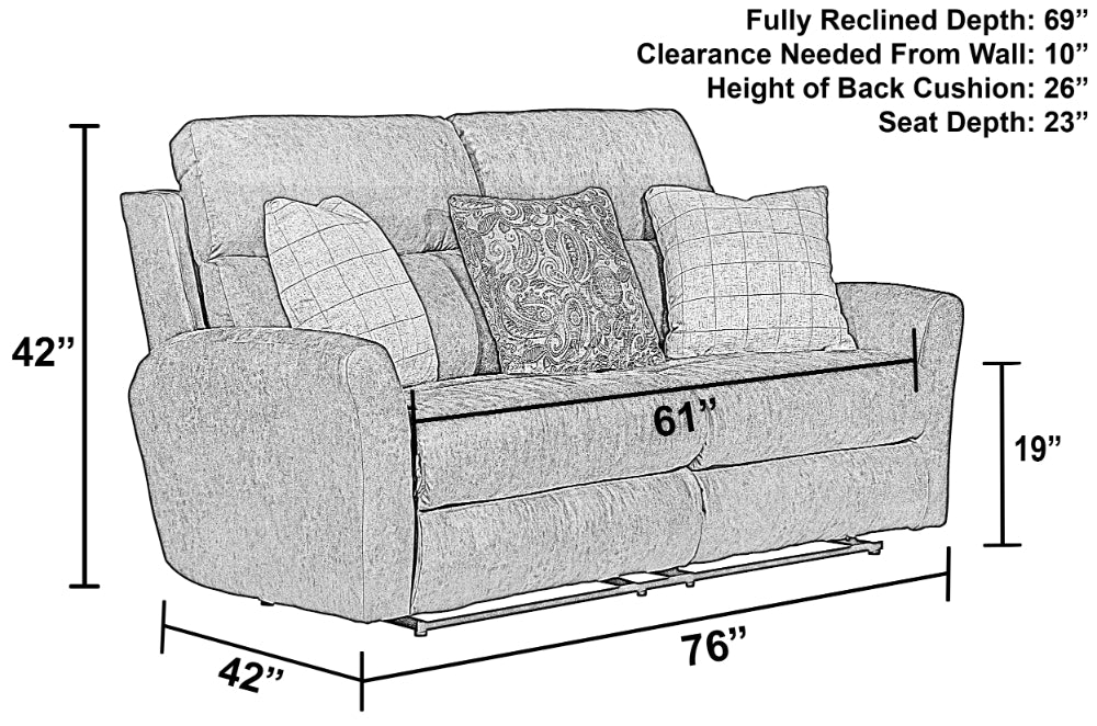 Catnapper - Justine Lay Flat Reclining Loveseat in Burlap/Wheat - 3882-WHEAT - GreatFurnitureDeal