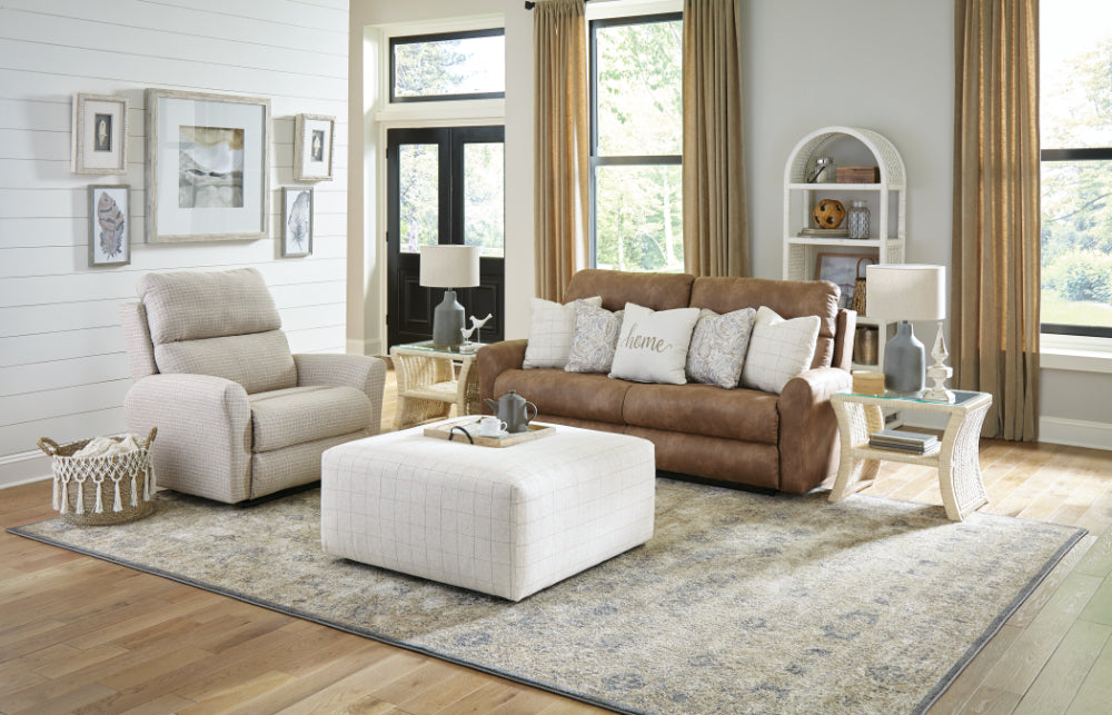 Catnapper - Justine Lay Flat Reclining Sofa in Burlap/Wheat - 3881-WHEAT - GreatFurnitureDeal