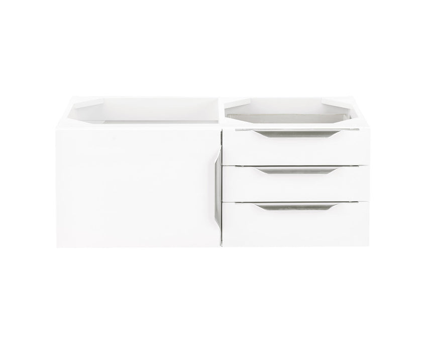 James Martin Furniture - Columbia 36" Single Vanity Cabinet, Glossy White, No Hardware - 983-V36-GW - GreatFurnitureDeal