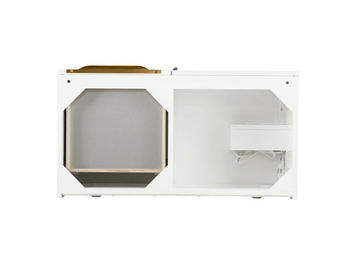 James Martin Furniture - Columbia 36" Single Vanity Cabinet, Glossy White, Radiant Gold - 983-V36-GW-RG - GreatFurnitureDeal