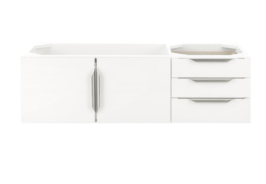 James Martin Furniture - Columbia 48" Single Vanity Cabinet, Glossy White, No Hardware - 983-V48-GW - GreatFurnitureDeal