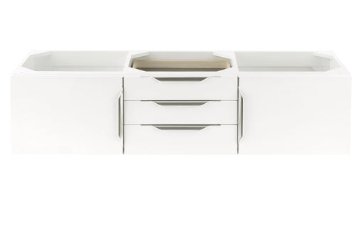 James Martin Furniture - Columbia 59" Double Vanity Cabinet, Glossy White, No Hardware - 983-V59D-GW - GreatFurnitureDeal