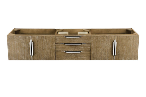 James Martin Furniture - Columbia 72" Double Wall Mount Vanity Cabinet, Latte Oak, Brushed Nickel - 983-V72D-W-LO-N - GreatFurnitureDeal