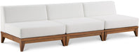 Meridian Furniture - Rio 103.5" Off White Off White Water Resistant Fabric Upholstered 3pc. Armless Chair - 389White-S104 - GreatFurnitureDeal