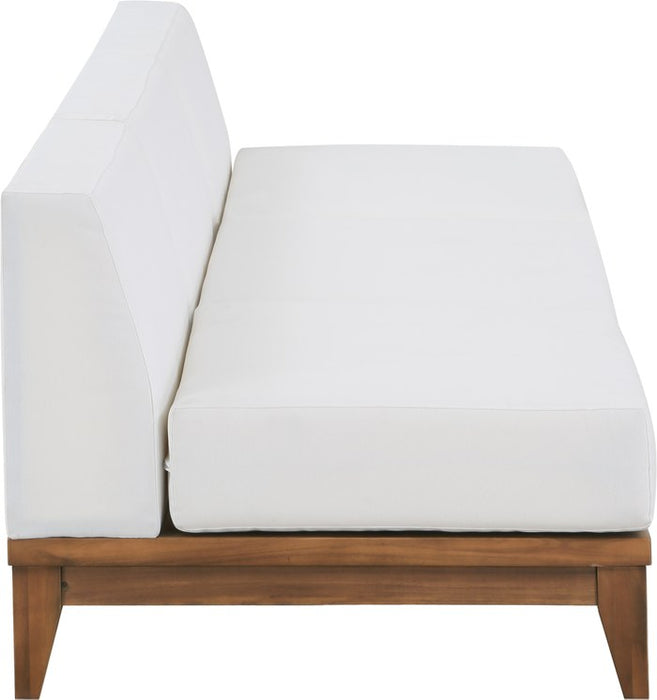 Meridian Furniture - Rio 103.5" Off White Off White Water Resistant Fabric Upholstered 3pc. Armless Chair - 389White-S104 - GreatFurnitureDeal