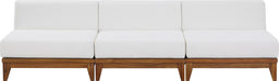Meridian Furniture - Rio 103.5" Off White Off White Water Resistant Fabric Upholstered 3pc. Armless Chair - 389White-S104 - GreatFurnitureDeal
