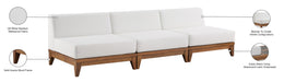 Meridian Furniture - Rio 103.5" Off White Off White Water Resistant Fabric Upholstered 3pc. Armless Chair - 389White-S104 - GreatFurnitureDeal