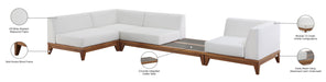 Meridian Furniture - Rio 125" Off White Off White Water Resistant Fabric Upholstered 4pc. Patio Sectional - 389White-Sec4C - GreatFurnitureDeal
