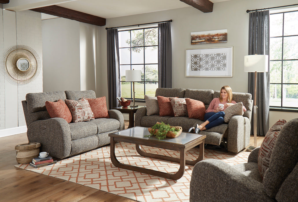 Catnapper - Liam Power Headrest Power Lay Flat Reclining Loveseat in Coal-Sunset - 63902-SUNSET-MTO - GreatFurnitureDeal