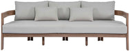 Meridian Furniture - Newport 86.75" Grey Water Resistant Fabric Upholstered Outdoor Patio Sofa - 396Grey-S - GreatFurnitureDeal