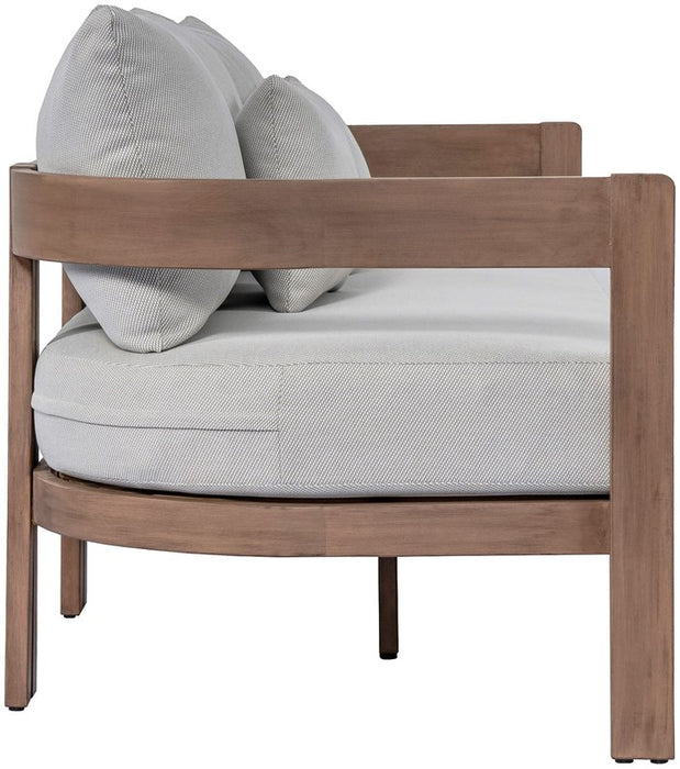 Meridian Furniture - Newport 86.75" Grey Water Resistant Fabric Upholstered Outdoor Patio Sofa - 396Grey-S - GreatFurnitureDeal