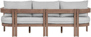 Meridian Furniture - Newport 86.75" Grey Water Resistant Fabric Upholstered Outdoor Patio Sofa - 396Grey-S - GreatFurnitureDeal