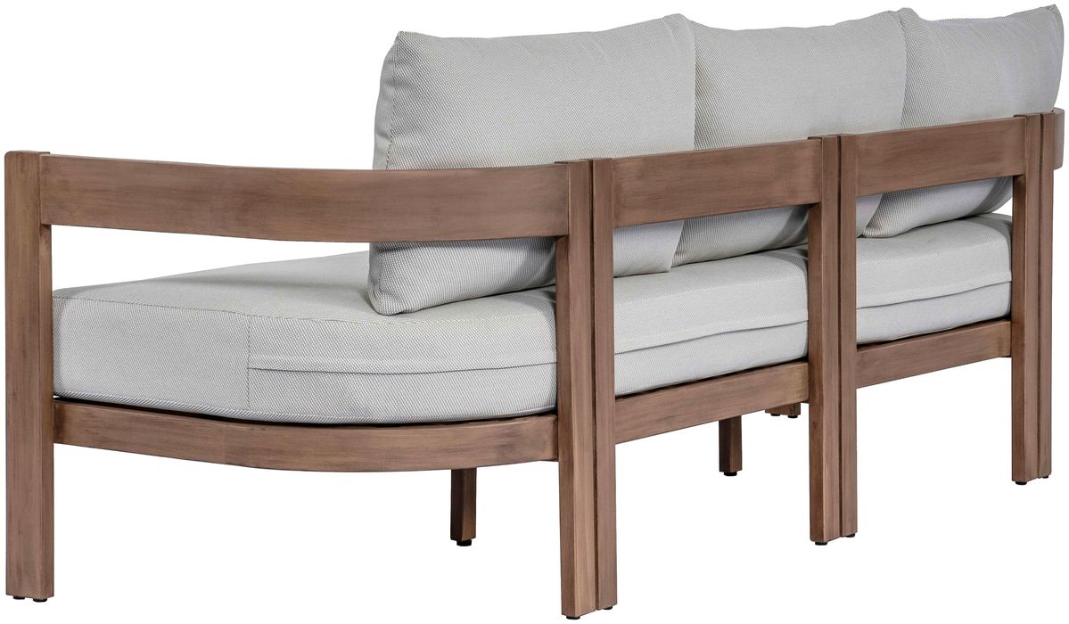 Meridian Furniture - Newport 86.75" Grey Water Resistant Fabric Upholstered Outdoor Patio Sofa - 396Grey-S - GreatFurnitureDeal