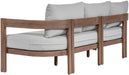 Meridian Furniture - Newport 86.75" Grey Water Resistant Fabric Upholstered Outdoor Patio Sofa - 396Grey-S - GreatFurnitureDeal