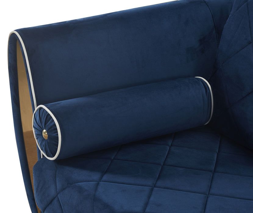 European Furniture - Sipario Vita 3 Piece Sofa Set in Blue - EF-22560