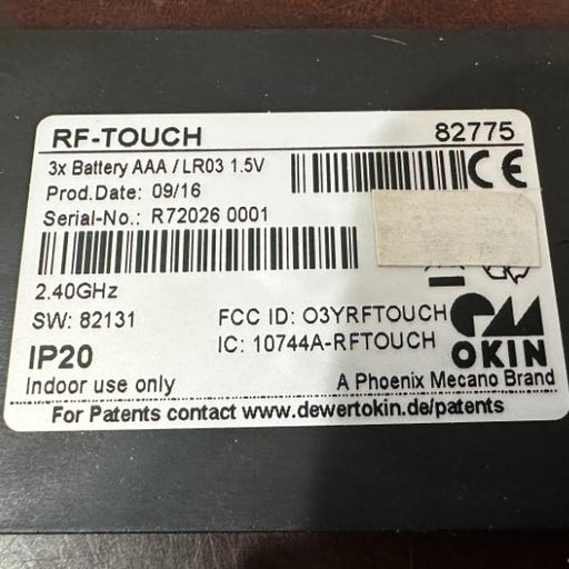 OKIN - Replacement Remote for Adjustable Base -82775-RF-Touch - GreatFurnitureDeal