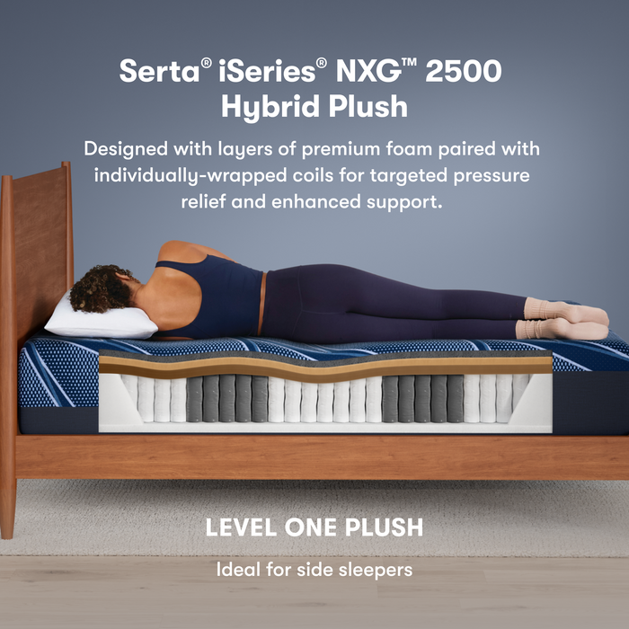 Serta Mattress - iSeries® NXG™ 2500 Hybrid Plush Twin XL Mattress Set - IS25 NXG 2500HY PL ZC - TWIN XL SET - GreatFurnitureDeal