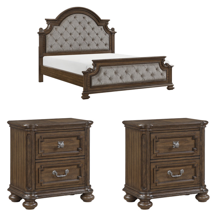 Homelegance - Buckingham 3 Piece King Upholstered Bedroom Set in Brown - 2473K-1EK*3 - GreatFurnitureDeal