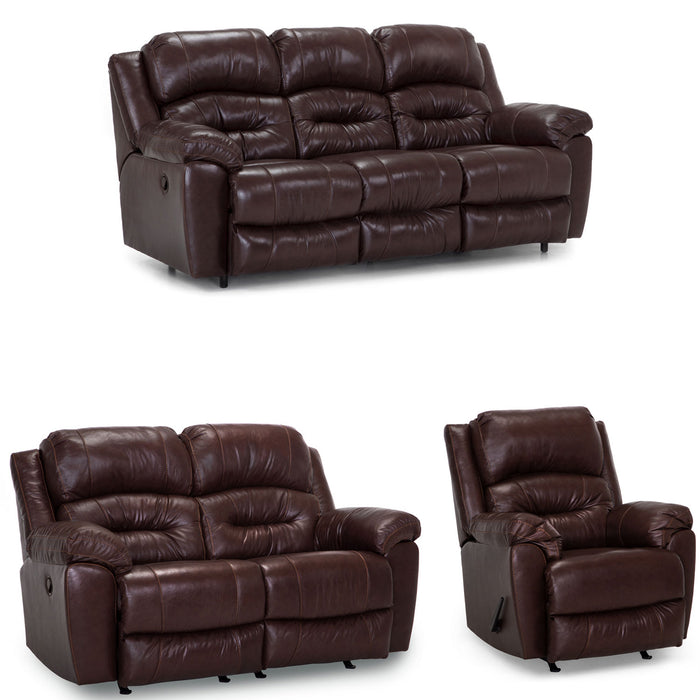 Franklin Furniture - Bellamy 3 Piece Reclining Living Room Set in Antigua Dark Brown - 77342-323-4773-DARK BROWN