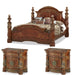 AICO Furniture - Villa Valencia 3 Piece King Poster Bedroom Set in Chestnut - 72000EKP-55-3SET - GreatFurnitureDeal