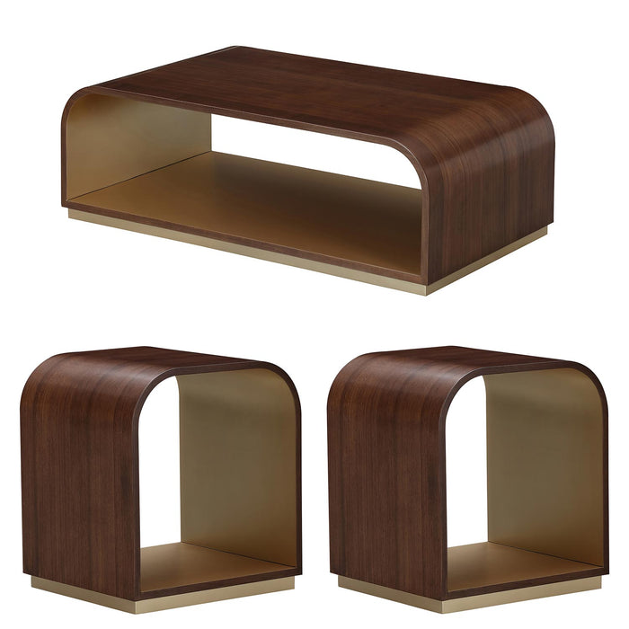 AICO Furniture - Houston 3 Pc Occasional Table Set - Walnut - 9095202-204-416 - GreatFurnitureDeal