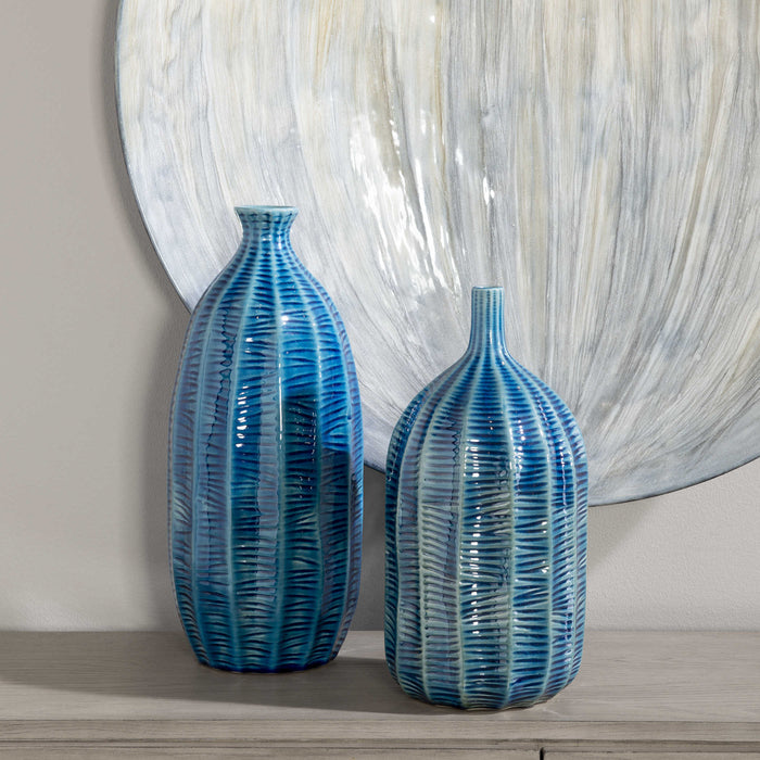 Uttermost - Bixby Blue Vases, S/2 - 17719