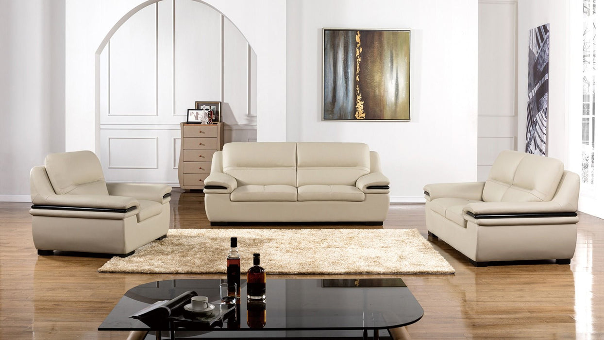 American Eagle Furniture - EK-B113 Light Gray Genuine Leather Sofa - EK-B113-LG-SF - GreatFurnitureDeal