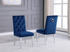 Mariano Furniture - Velvet Side Chair in Navy Blue (Set of 2) - BQ-SC69 - GreatFurnitureDeal