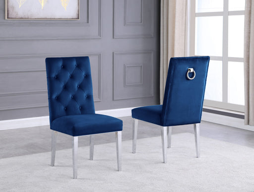 Mariano Furniture - Velvet Side Chair in Navy Blue (Set of 2) - BQ-SC69 - GreatFurnitureDeal